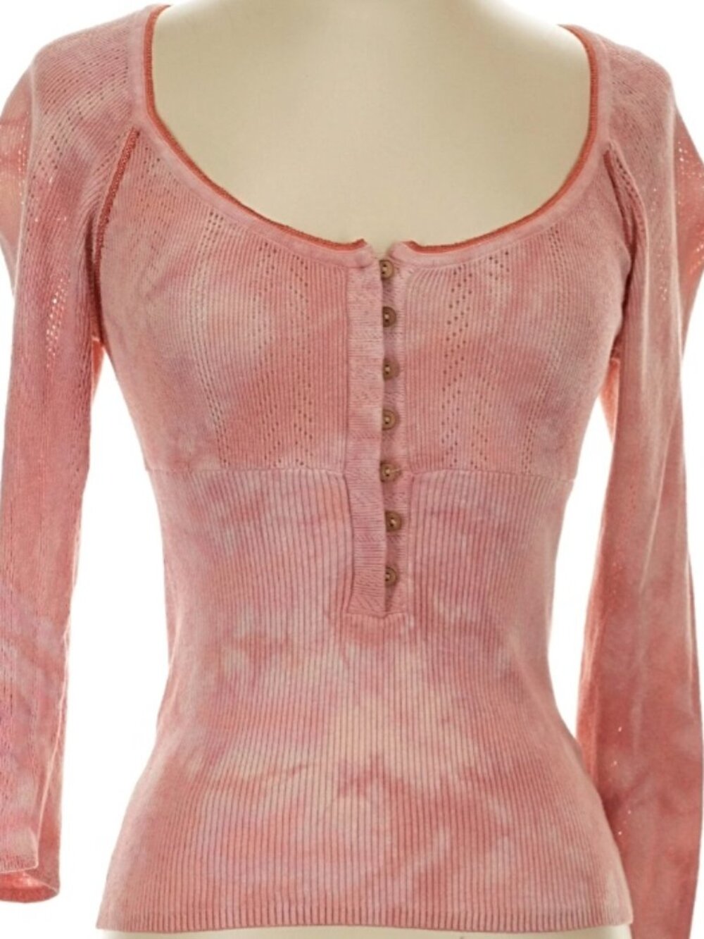 Free People Rory Henley Scoop Neck Thermal Top Cotton Romantic Boho Small - Picture 11 of 11